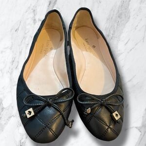 Kate Spade New York Womens Black Quilted Flat Ballet Shoes Size 6.5